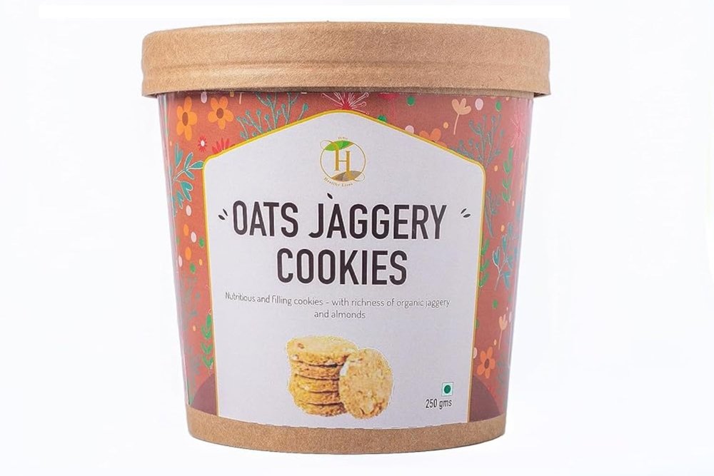 Fit Pro Healthy Lives Jaggery Oats Cookies  Healthy & Delicious Biscuits  Made with Pure Natural Jaggery & Whole Grain Oats  No Refined Sugar  Gluten Free - Perfect Snack  250 gm (Pack of 1)