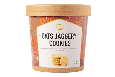 Fit Pro Healthy Lives Jaggery Oats Cookies  Healthy & Delicious Biscuits  Made with Pure Natural Jaggery & Whole Grain Oats  No Refined Sugar  Gluten Free - Perfect Snack  (100g Pack of 1)
