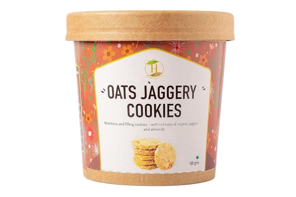 Fit Pro Healthy Lives Jaggery Oats Cookies  Healthy & Delicious Biscuits  Made with Pure Natural Jaggery & Whole Grain Oats  No Refined Sugar  Gluten Free - Perfect Snack  (100g Pack of 1)