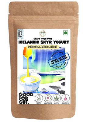 Alla's Posh Flavors Icelandic Yogurt (SKYR) Starter Culture, Non-GMO, 100% Veg, Make High Protein Less Fat Skyr at Home Easily | Works with Milk Powder | Make Batch-after-Batch | Lab Tested Cultures & Rennet | Imported from Europe