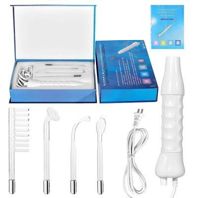 R A Products Portable High Frequency Machine Facial Wand Acne for Skin Tightening Acne Spot Wrinkles Reducing Puffy Eyes Dark Circles Dispel Freckle 4 in 1 Handheld High Frequency Machi