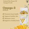 OMEGA-3 GOLD Omega 3 Fish Oil - Omega 3 Supplement | Triple Strength | Vitamin D - Fish Oil Softgels for Men and Women EPA DHA for Heart, Joints & Brain Health (Pack of 3) view 3