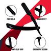 GNS Professional Barber Straight Edge Razor folding utrsa with Free 10 blades| Men's Straight Razor for beard shaping (Charcoal enriched) view 3