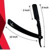 GNS Professional Barber Straight Edge Razor folding utrsa with Free 10 blades| Men's Straight Razor for beard shaping (Charcoal enriched) view 4