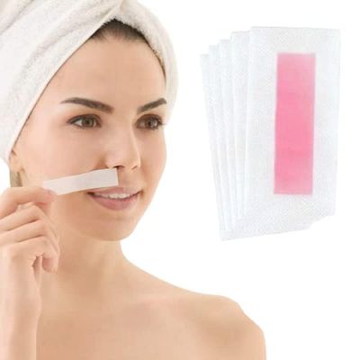 NYAMAH SALES Eyebrow Wax Strips Face Eyebrow Shaper Wax Strips Cold Waxing Strip for Eyebrow Ready to Use Facial Hair Removal Strips for Women Home and Traveling, Double Side - Multi. (Pack Of 20 pc)