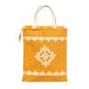 Daffodil Jute Bags For Lunch | Tote Bag | Handcrafted Kolam Print Bag | Eco Friendly Carry Bag | Durable Bags for Men & Women | Jute Handbags with Zipper (Blue) view 1