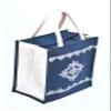 Daffodil Jute Bags For Lunch | Tote Bag | Handcrafted Kolam Print Bag | Eco Friendly Carry Bag | Durable Bags for Men & Women | Jute Handbags with Zipper (Yellow) view 2