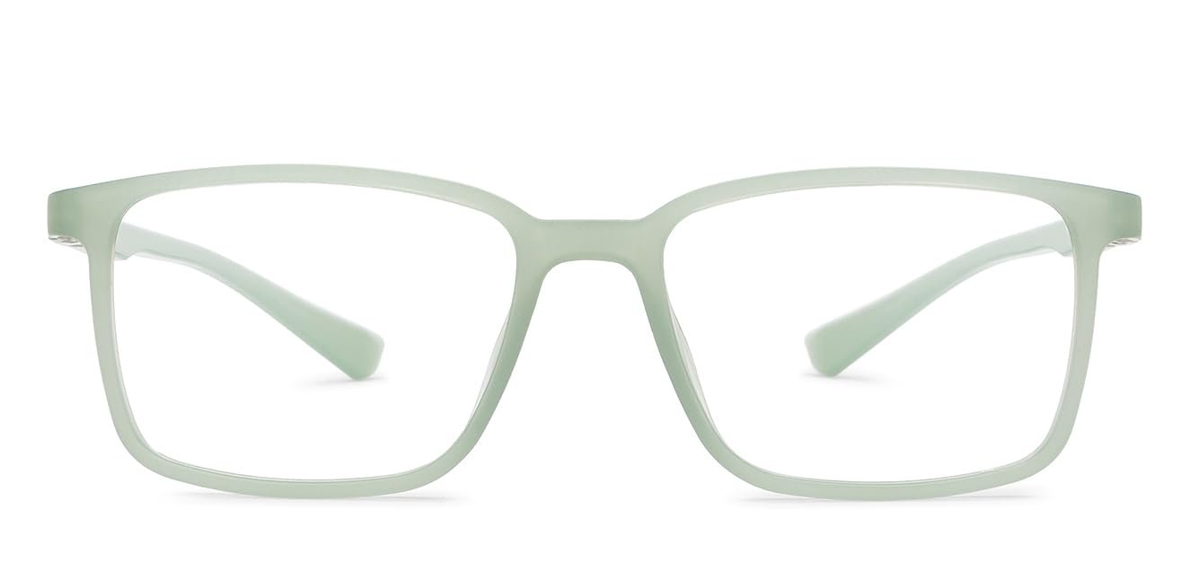 LENSKART BLU | Zero Power Blue Cut Computer Glasses | Anti Glare, Lightweight & Blocks Harmful Rays | UV Protection Specs | Green | Men & Women | Large | LB E13737