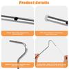 Anti Wrinkle Straw 2Pcs, Reusable Stainless Steel Drinking Straw, Wrinkle Free Long Bended Metal Straw for Lip with Brush and Storage Bag, Fit Cup(Silver) view 3