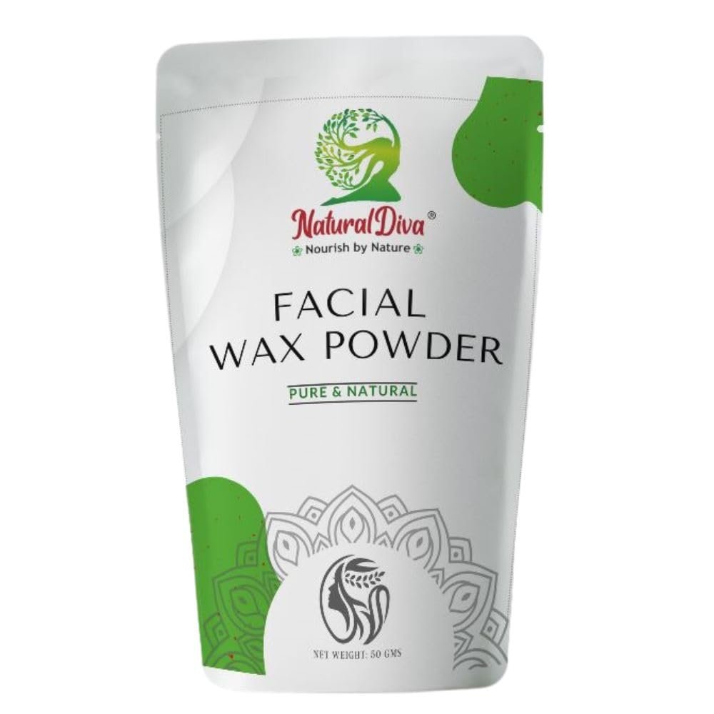 Natural Diva Organic Facial wax powder | herbal hair removal for glowing & clean Skin | 50gms (pack of 1)