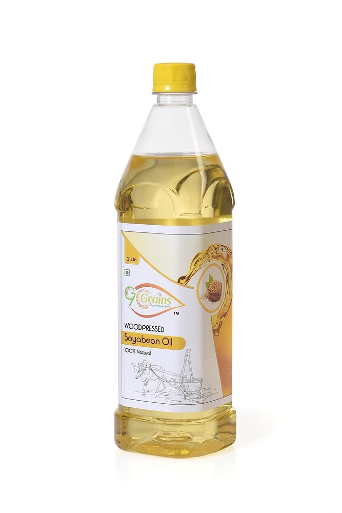 G7 GRAINS Organic Soyabean Oil (1 Liter) Cold Pressed/Wood Pressed Oil | Soyabean Kachi Ghani Oil/Tel