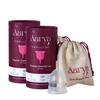 AARYA Reusable Menstrual Cup|Ultra Soft & Odourless|Medical Grade Silicone|Leak Free For 8-10 Hours|Fda Approved|Includes Protective Pouch|Pack Of 2 (Large Pack Of 2),Transparent view 1