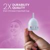 AARYA Reusable Menstrual Cup|Ultra Soft & Odourless|Medical Grade Silicone|Leak Free For 8-10 Hours|Fda Approved|Includes Protective Pouch|Pack Of 2 (Large Pack Of 2),Transparent view 4