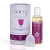 AARYA Reusable Menstrual Periods Cup for Women with Cup Wash| With Silicone Nipple Cover- Medical Grade Silicone | Comfortable Odour & Rash-Free | Leak Free upto 8 Hrs | FDA Compliance (Small+100ml) view 2