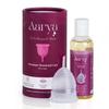 AARYA Reusable Menstrual Periods Cup for Women with Cup Wash| Free Silicone Nipple Cover - Medical Grade Silicone | Comfortable Odour & Rash-Free | Leak Free upto 8 Hrs | FDA Compliance (Large+100ml) view 2