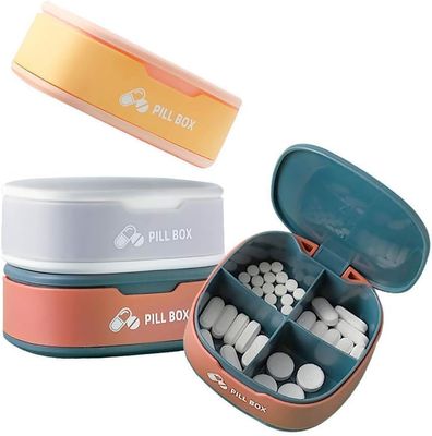 Cannagenix Pill Organizer Box, Pill Box, Portable Travel Pill Case Dispenser Medicine Box with Moisture-Proof Design BPA Free for Vitamin/Medication/Fish Oil/Supplements (Multi Color)