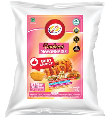 Am 2 Pm - Tandoori Mayonnaise 1kg Multipurpose Creamy Sauce For Burgers, Sandwiches Salad Dressing, Fresh Veg Non Veg Fried Snack Wraps & Rolls Hot Dog Momos