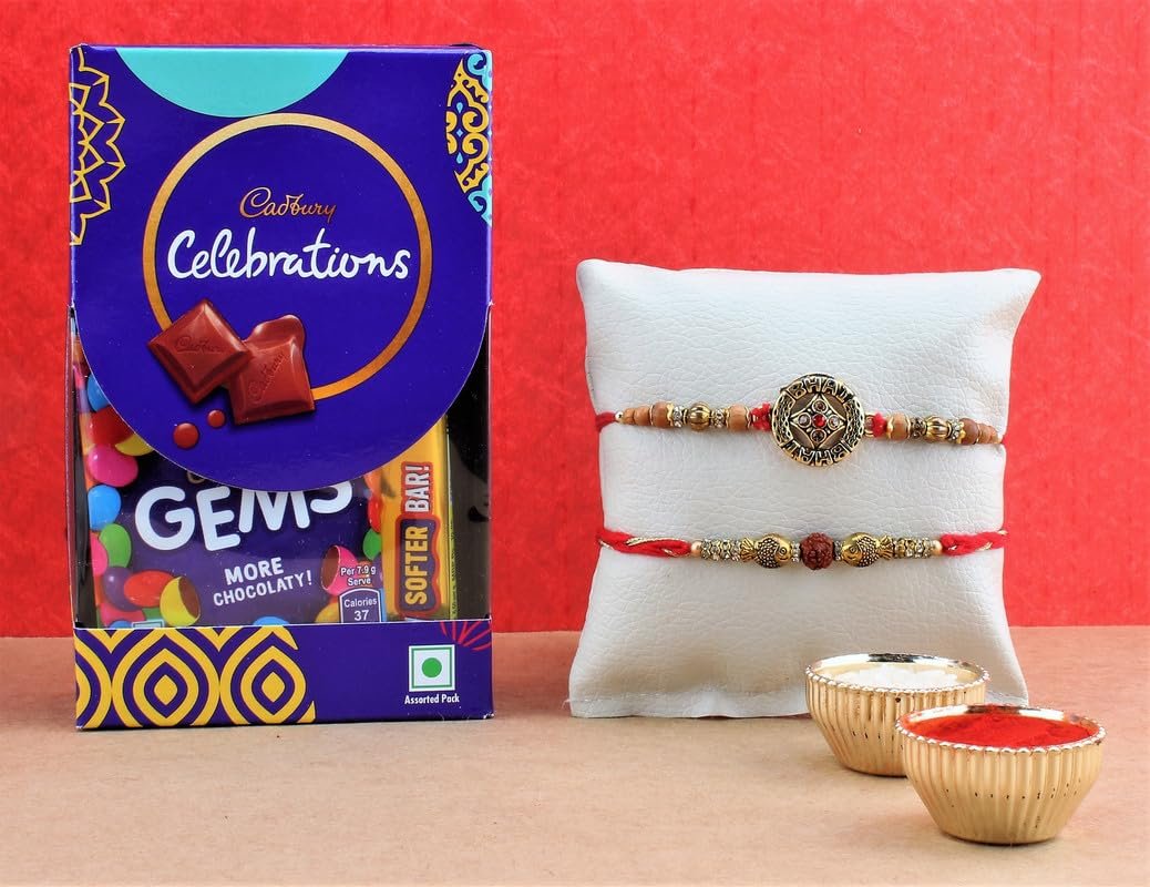 SFU E Com Cadbury Celebration With Set Of 2 Rakhi|Cadbury Celebration Rakhi Hamper|Rakhi With Chocolates For Brother|008,60 Grams