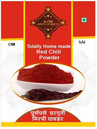 AASK Kitchen Quest100% Natural Red Chilli Powder, No Preservatives & No Artificial Color- (200 Gm, 2)