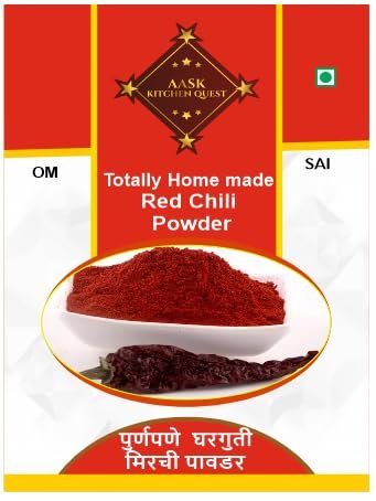 AASK Kitchen Quest100% Natural Red Chilli Powder, No Preservatives & No Artificial Color- (200 Gm, 2)