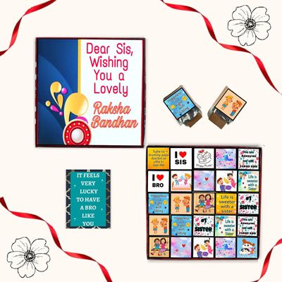 Expelite Chocolate Rakhi Return Gift with Dry Fruit for Raksha Bandhan, Delightful Gifting, Unique Packaging & Sweet Messages, Perfect for Brother, Sister, Bhaiya Bhabhi (25Pieces,400g)