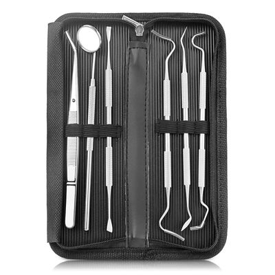 GOLDFINCH Professional Dental Tools Kit,6 PCS Teeth Cleaning Tools Set,Oral Care Kit with Tooth Pick, Dental Mirror, Tartar Scraper, Dental Probe