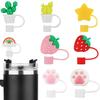 8pcs Straw Covers Cap Compatible with Stanley, Silicone Straw Covers for Reusable Straws Tips Cover Fit Most Straws of 10mm Diameter for Stanley 40 OZ Tumbler view 1