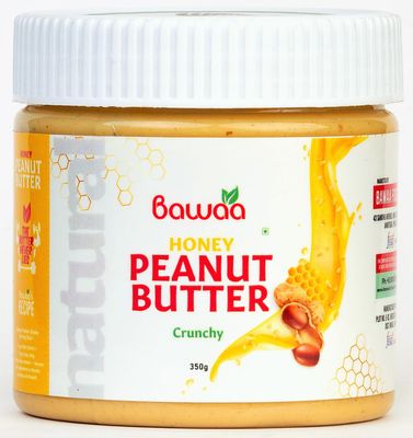 Bawaa Natural Crunchy Peanut Butter (Honey, Gluten Free) (350 g)