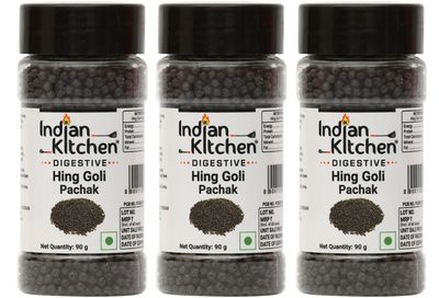 Indian Kitchen Hing Goli Kali | Tasty Goli Healthy Relieve Gas Acidity -(Pack of 3)
