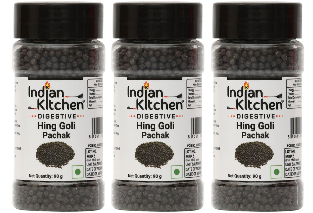Indian Kitchen Hing Goli Kali | Tasty Goli Healthy Relieve Gas Acidity -(Pack of 3)