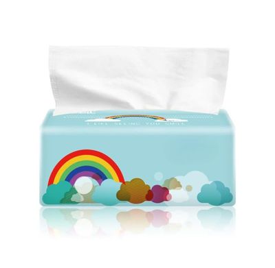 DCELLA Soft Facial Tissue Paper Napkins Table Top Plain 4 Ply 500 Pcs in Each Pack (Blue, Pack of 5)