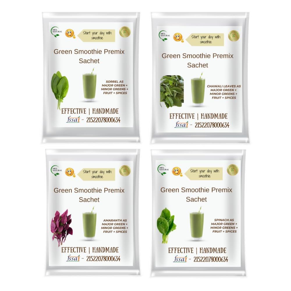 Kedars Product Green Smoothie Premix Sachets without Shaker - Quantity 28 sachets
