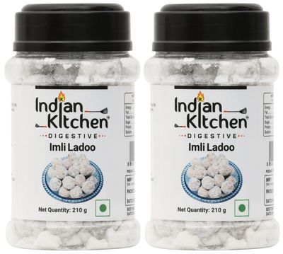 Indian Kitchen Imli Laddo 210 grams (Pack of 2) | Tasty and Digestive Mukhwas | Traditional Indian Pachak (420gm)