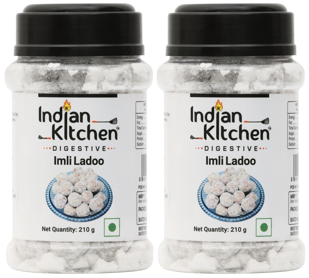 Indian Kitchen Imli Laddo 210 grams (Pack of 2) | Tasty and Digestive Mukhwas | Traditional Indian Pachak (420gm)