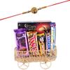 SFU E Com 6 Pieces Chocolate Combo With Lovely Cart | Rakhi Chocolate for Brother | Peacock Rakhi With Chocolates | Roli, Chawal, Chandan, Misri | 001 view 1