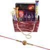 SFU E Com Cadbury Chocolates With Red Handle Basket | Rakhi Chocolate for Brother | Peacock Rakhi With Chocolates | Roli, Chawal, Chandan, Misri | 001 view 1