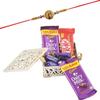 SFU E Com Chocolate Combo Box | Rakhi Chocolate for Brother | Peacock Rakhi With Chocolates | Roli, Chawal, Chandan, Misri | 001 view 1