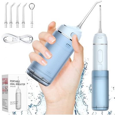 HANNEA Water Dental Flosser for Teeth Rechargeable Cordless Portable Dental Floss 170ml High Frequency Water Dental Flosser with 3 Modes & 5 Nozzles, 90s Timing Function, IPX7