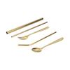 NavaFresh Basics Camping Straw, Camping Utensil Set Easy to Clean Stainless Steel for Travel for Camping for Adults for Outdoor for Children(Gold (Green Storage Bag)) view 2