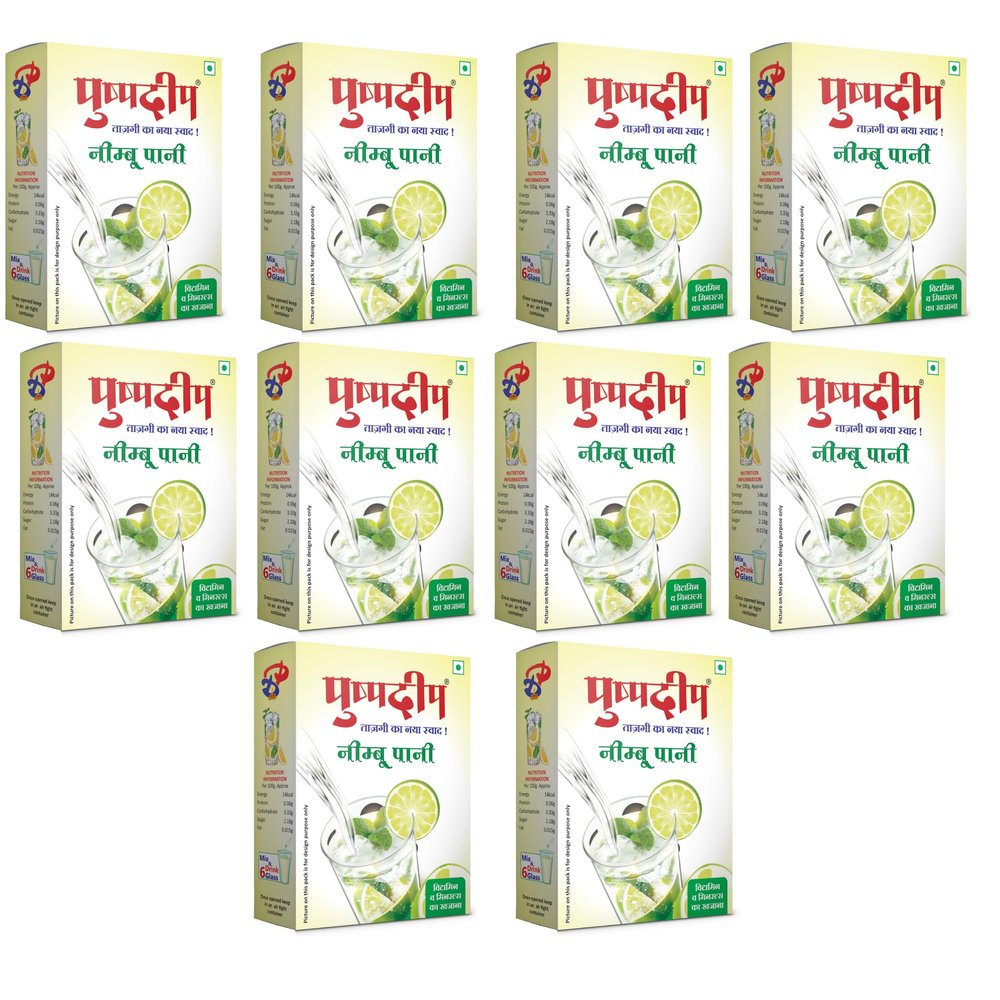 Pushpdeep Nimbu Pani Powder | Instant Nimbu Pani Powder (500g (Pack of 10, 50g each))