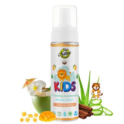 Nature Botanicals Tropical Island Nature Botanicals Foaming Hand Wash For Kids | Enriched with Aloe Vera and Licorice | Moisturizing Skincare Hand Foaming Soap | Rich and Thick Foam |10x Better And Gentle Germ Protection