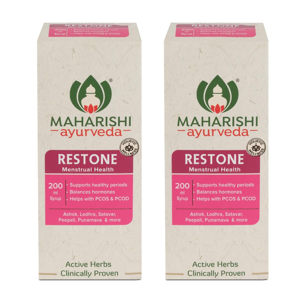 Maharishi Ayurveda Restone Syrup - Natural Supplement for Women with 15+ Herbs | Ideal for Women's Health and Wellness | Synergistic Combination of Time-tested Herbs - 200 ml (Pack of 2)