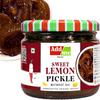Add me Sweet-Sour Black lemon pickle 350 G Without Oil Lime Pickles Khatta Meetha Nimbu Aged purana Nimbu Ka Achar 350g Homemade Recipe & Taste Glass Jar view 1
