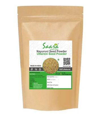 Saara HERBAL FRESH Nayuruvi Seeds powder, 70g, Uttareni seeds powder, Apamarga, Achyranthes Aspera, Latjira, Chirchita, Chaff Flower Seeds powder,(pack of 1 x 70g)