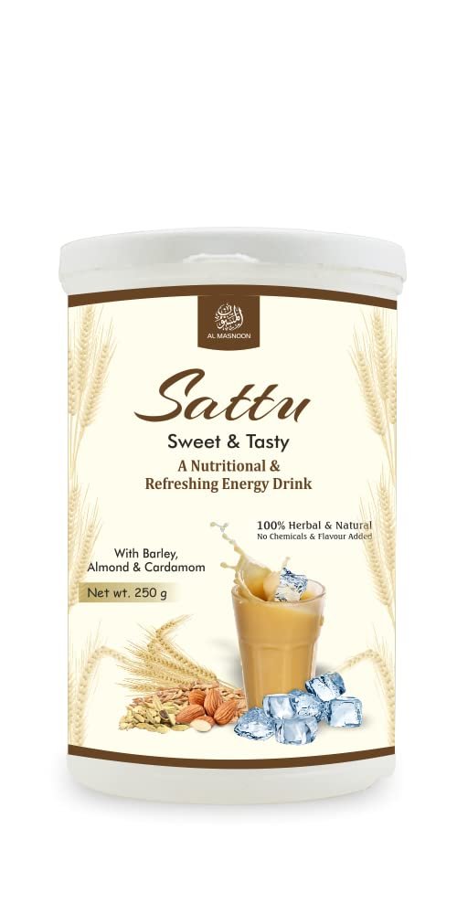 AL MASNOON Sweet Sattu with Barley, Almond & Cardamom/A Nutritional & Delicious Energy Drink 250g(pack of 1)