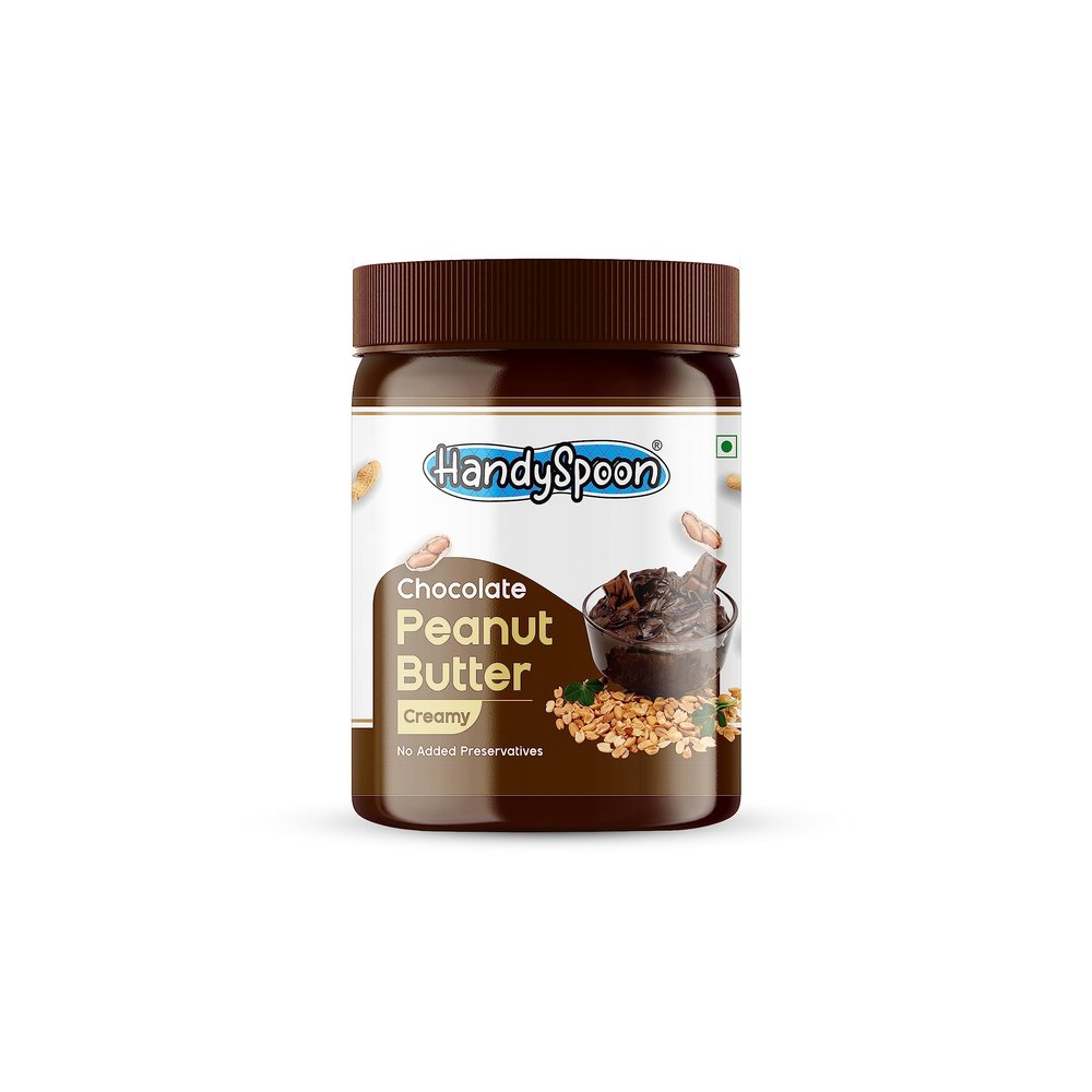 HandySpoon Chocolate Peanut Butter Creamy 925g | No Added Preservatives | Vegan | Cholesterol-Free | Gluten-Free | Indulge in the Perfect Blend of Chocolate and Peanuts (Creamy)