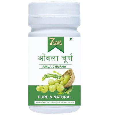 7HerbMaya Amla Powder | Indian Gooseberry Powder for Hair Growth | No Added Sugar Free |100 gm|