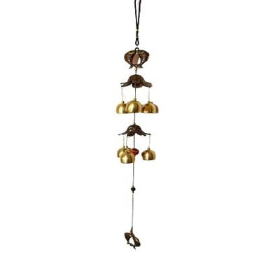 Bless Kraft Metal Wind Chimes for Home Balcony Garden, Positive Energy, Home Decor Hanging Long Brass Bells & Gifts for Loved One (Fish with 6 Bells)