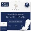 Azah Sanitary Pads for Women XXXL [Pack of 10] | Extra Large Night Pads | Cottony Soft Sanitary Napkins for Women | XXXL Pads for Womens Heavy Flow | Leak Proof for Overnight Protection view 1
