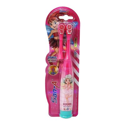 chikly Electric Toothbrush With 2 Interchangeable Brush Heads With Extra Soft Bristles, Battery Powered Toothbrush For Kids- Electric Toothbrush, Electric Toothbrush For Kids - 1 Count
